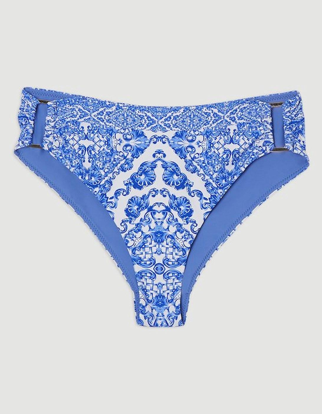 Blue Scarf Print Bikini Bottom