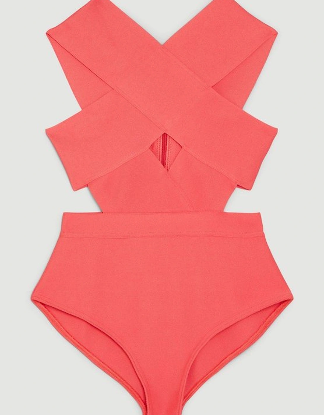 Bandage Textured Cross Front Swimsuit
