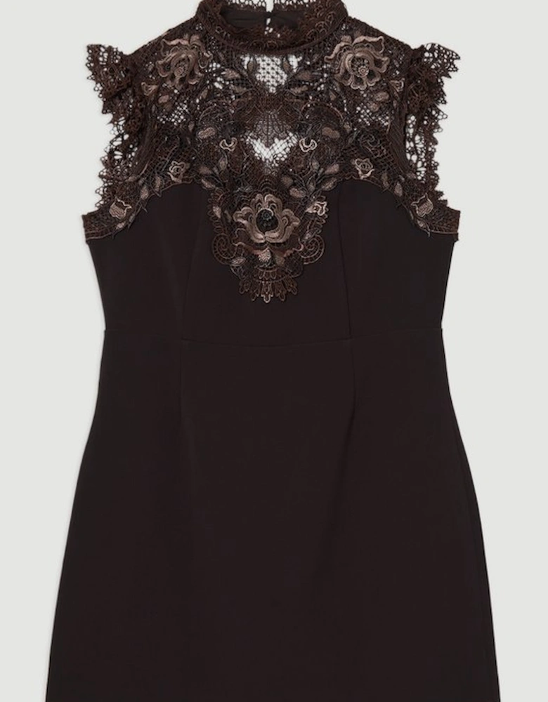 Plus Size Guipure Lace Woven Mini Dress