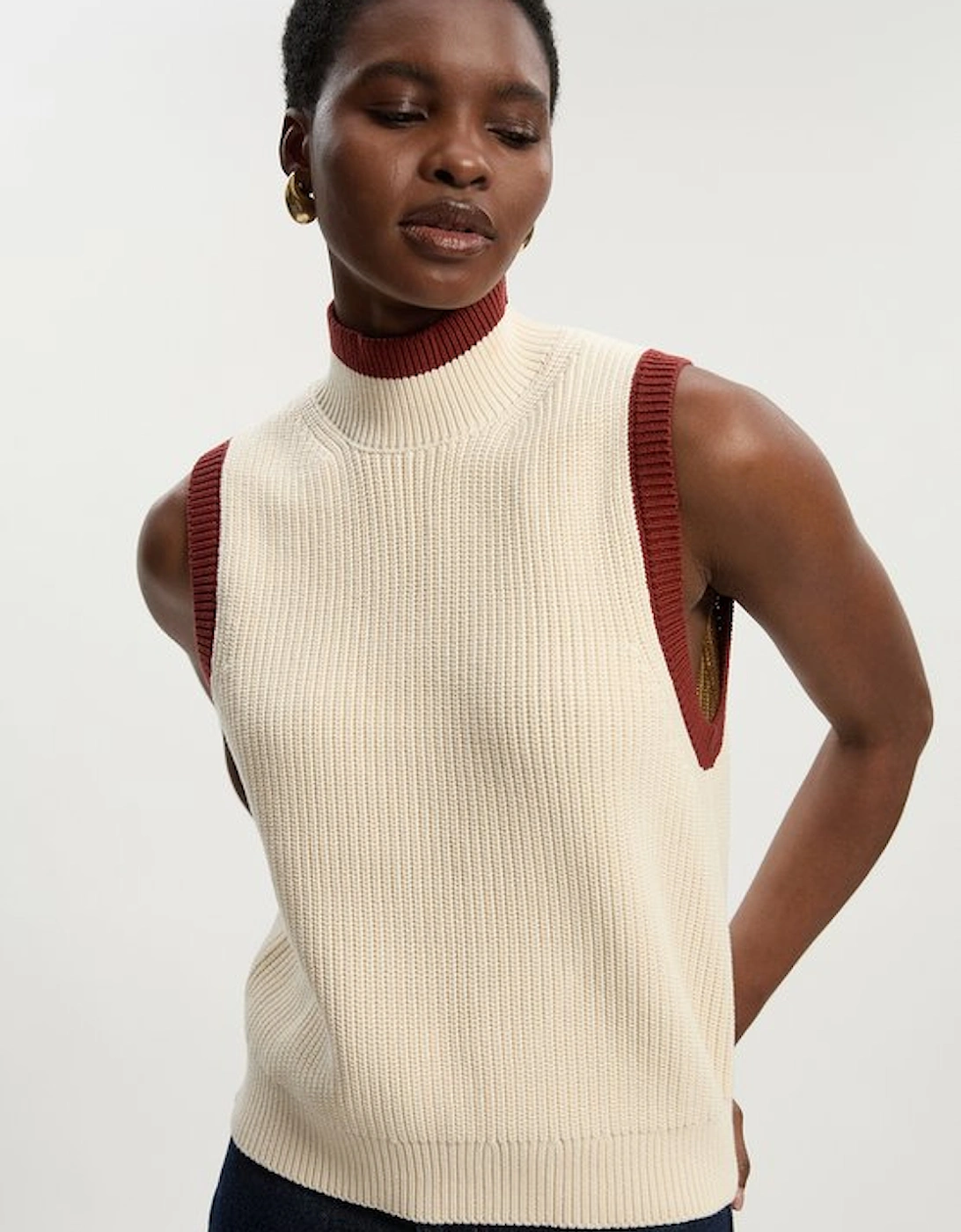 Ribbed Cotton Knitted Tank, 2 of 1