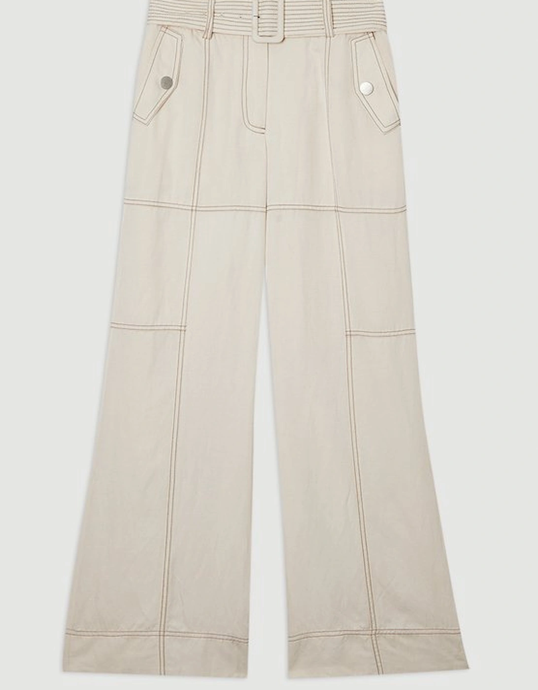 Premium Linen Twill Topstitch Woven Trouser