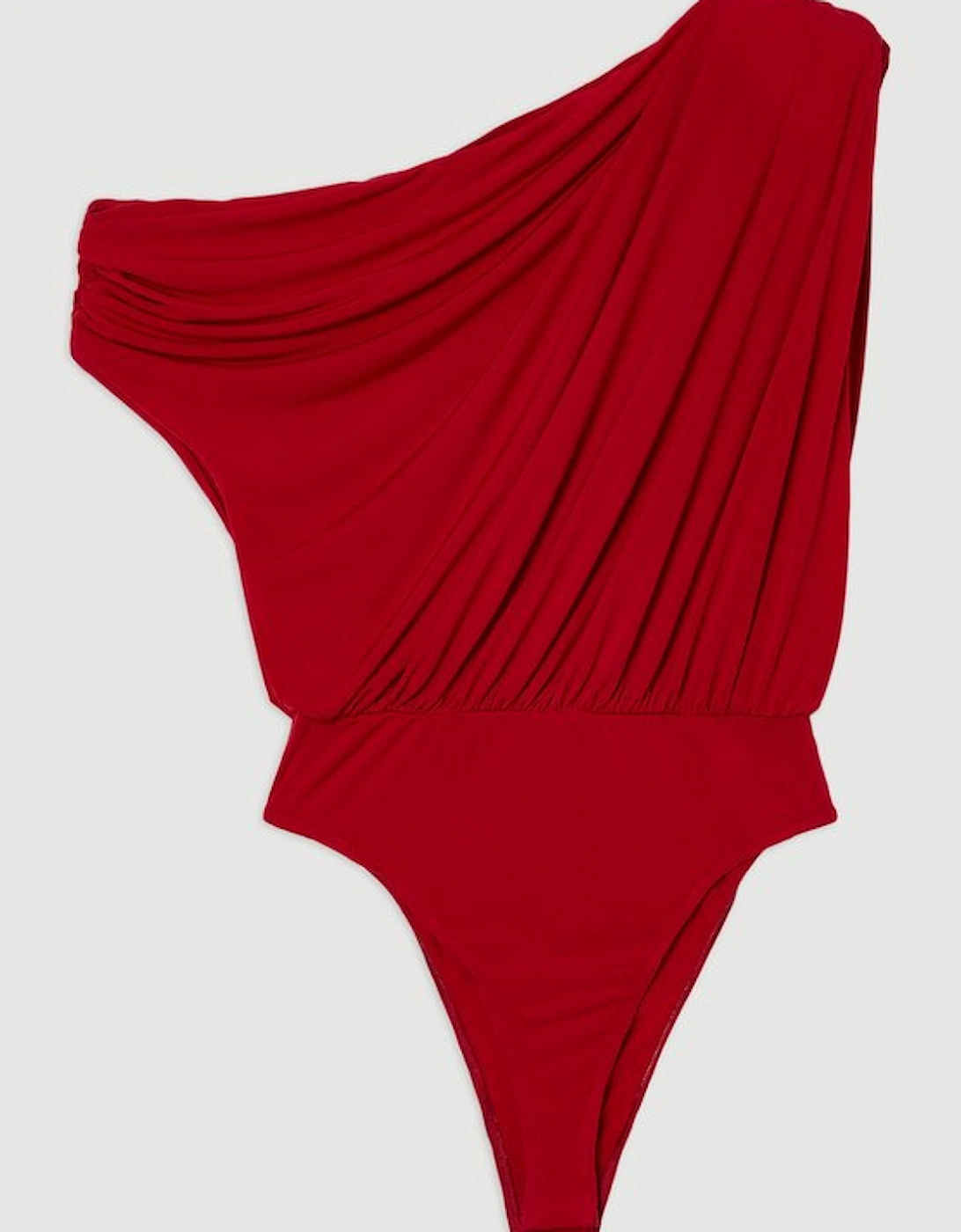 Plus Size Jersey Crepe Asymmetric Bodysuit