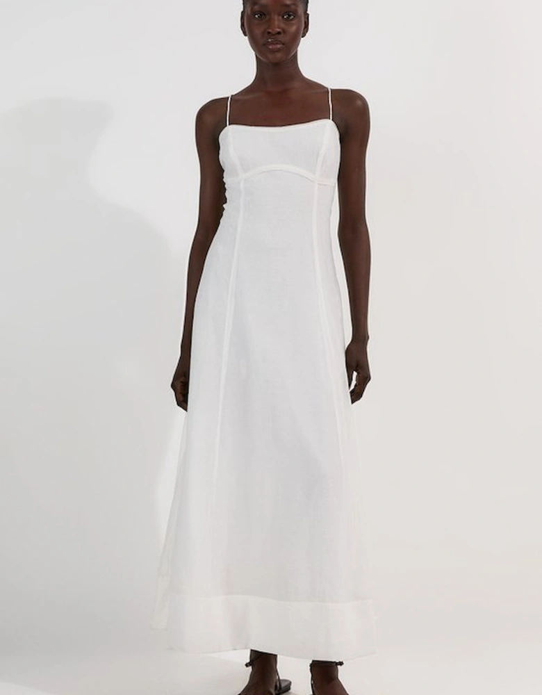 Petite Crinkle Georgette Strappy Woven Midi Dress