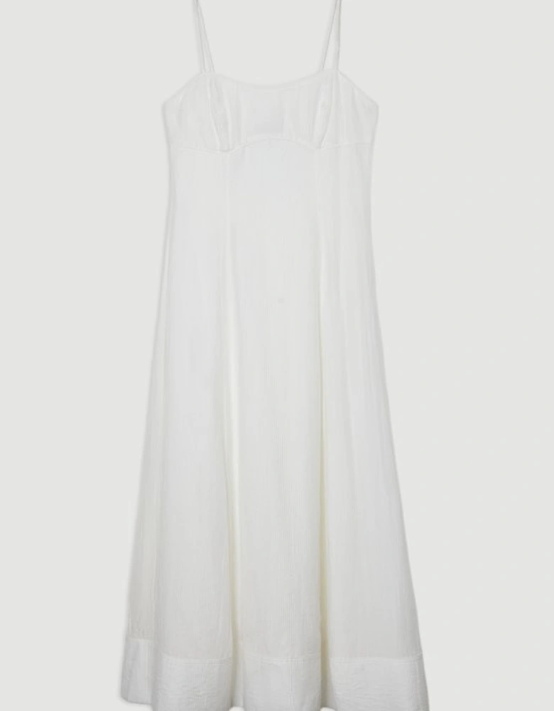 Petite Crinkle Georgette Strappy Woven Midi Dress