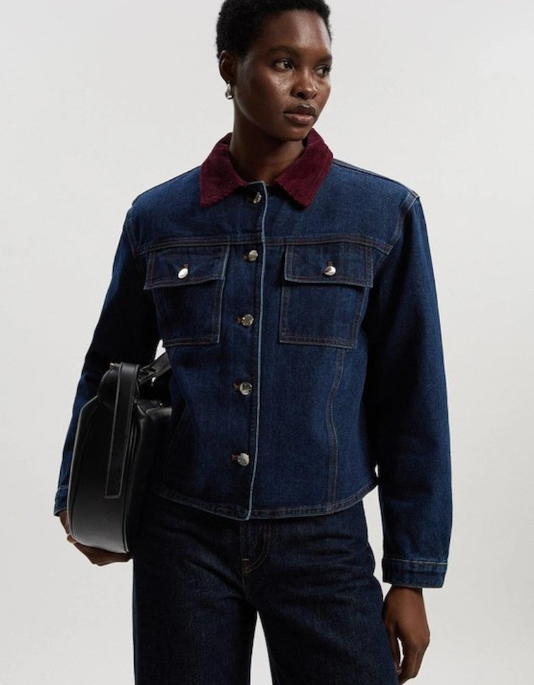 Denim and Cord Mix Jacket