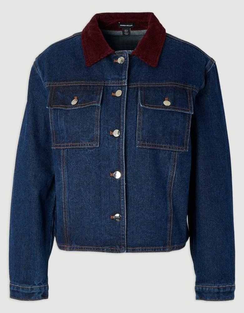 Denim and Cord Mix Jacket