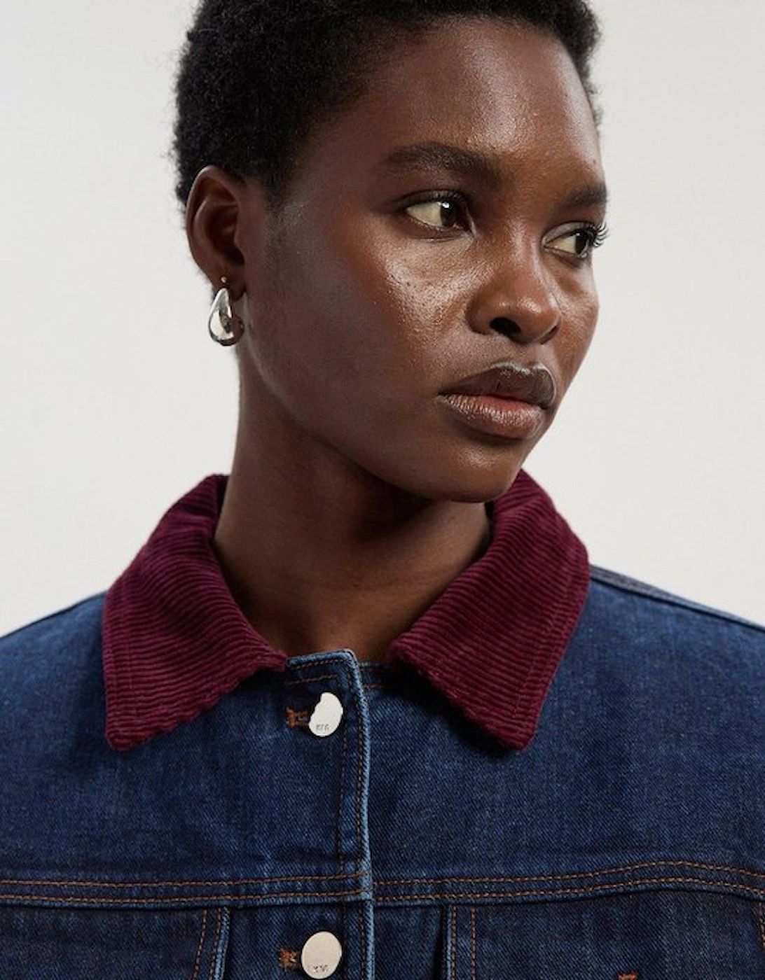 Denim and Cord Mix Jacket