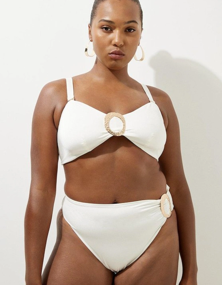Plus Size Slinky Trim Detail Bikini Bottoms