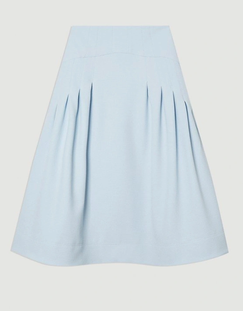 Tailored Textured Full Midi Skirt