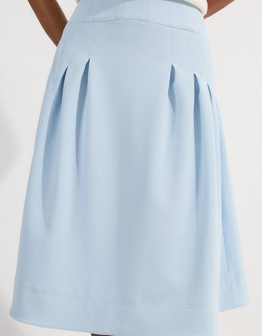 Tailored Textured Full Midi Skirt