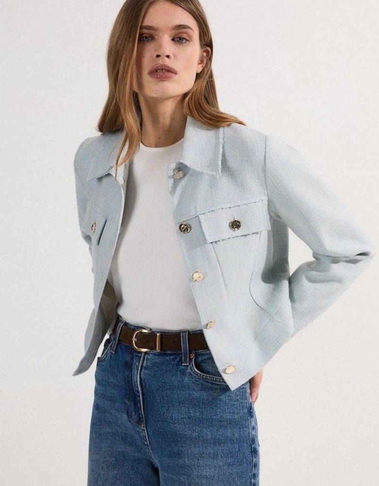 Petite Spring Tweed Tailored Jacket