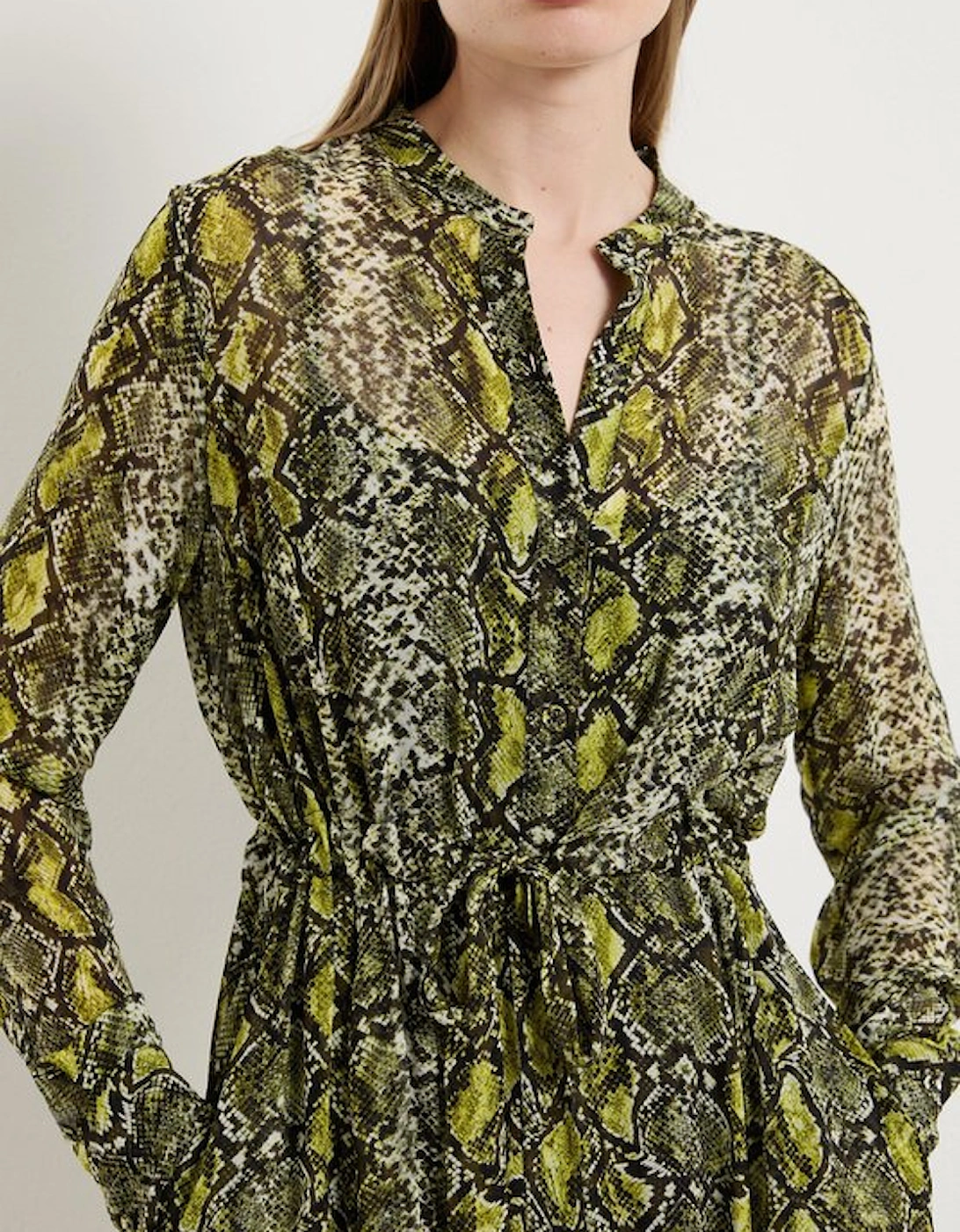 Petite Snake Print Viscose Georgette Woven Midi Dress