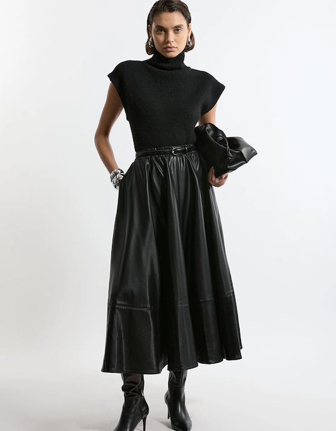 Faux Leather Full Maxi Skirt, 5 of 4