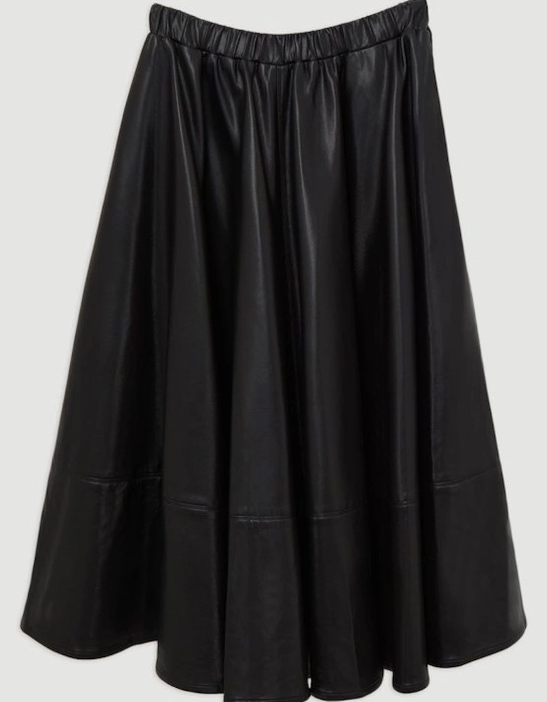 Faux Leather Full Maxi Skirt