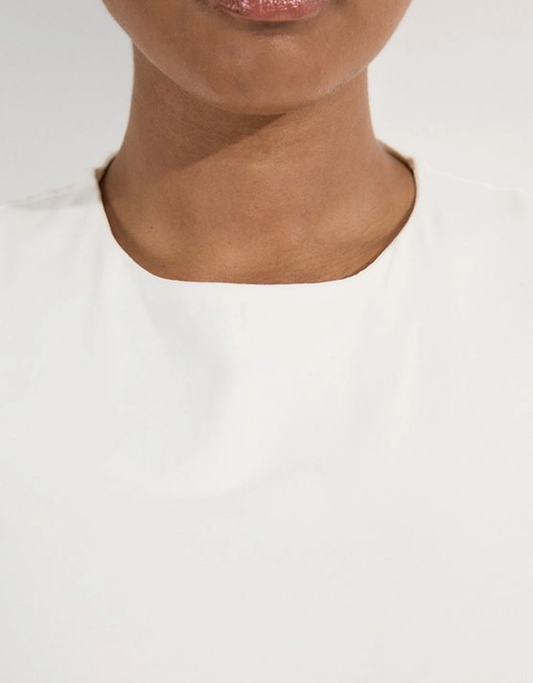 Plus Size Stretch Cotton Crew Neck Long Sleeve Top
