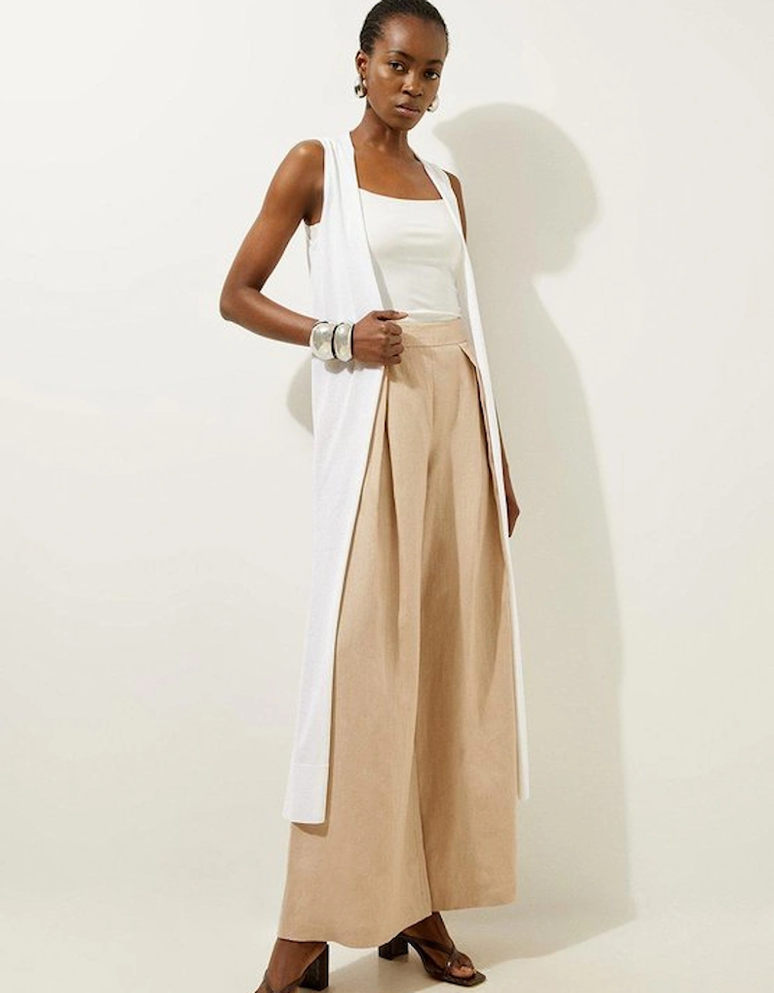 Sleeveless Lightweight Summer Knit Edge To Edge Cardi, 5 of 4