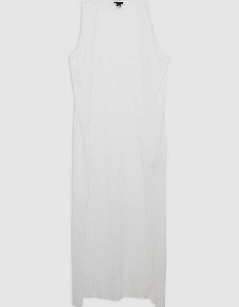 Sleeveless Lightweight Summer Knit Edge To Edge Cardi