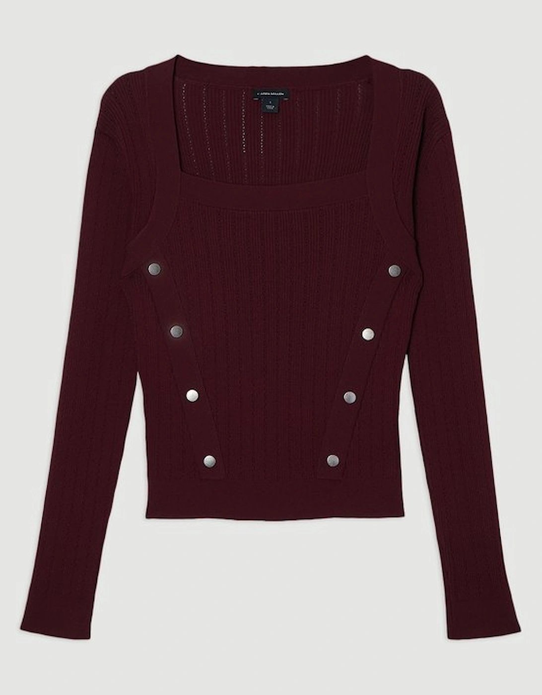 Dome Button Detail Knitted Top