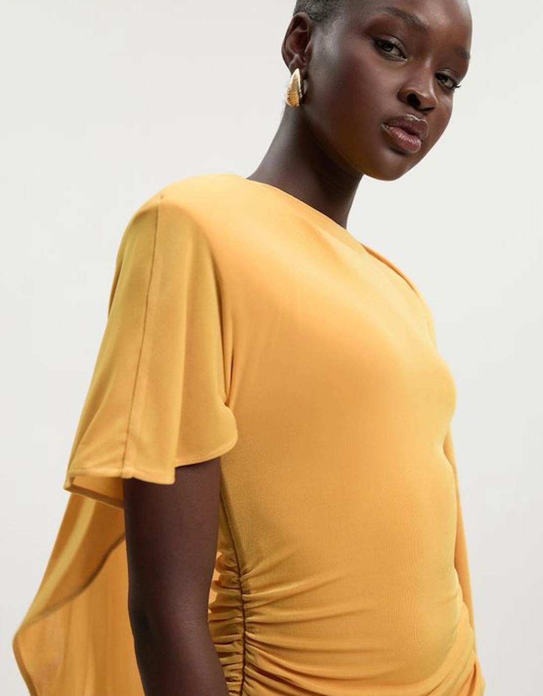 Premium Slinky Crepe Scarf Detail Mini Dress