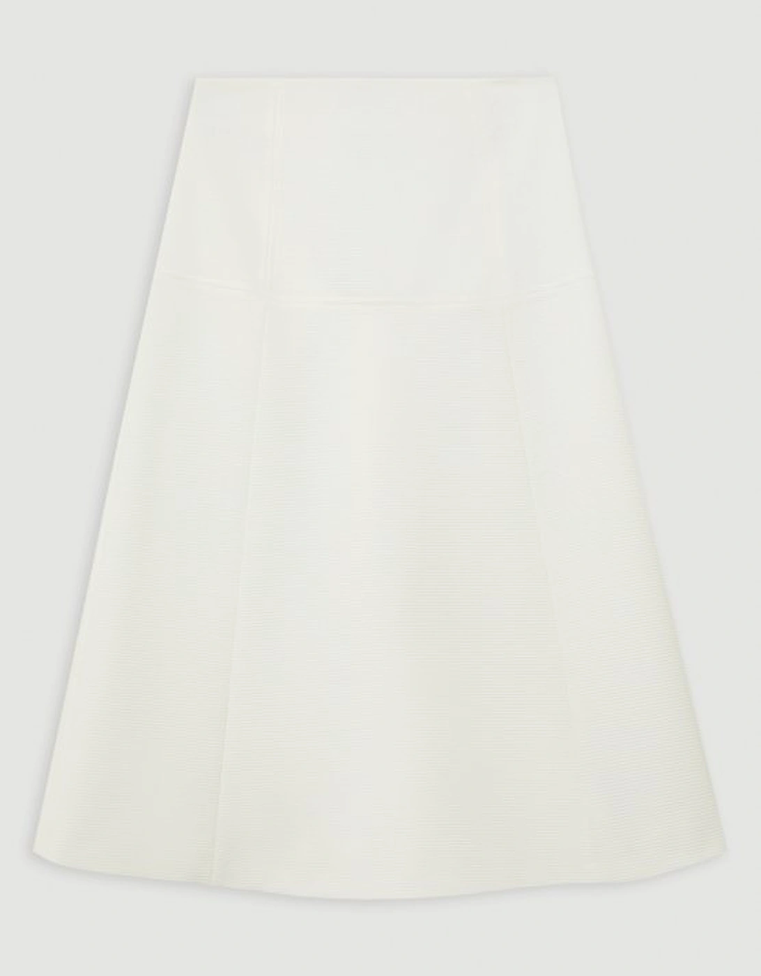 Tailored Textured Full Midi Skirt