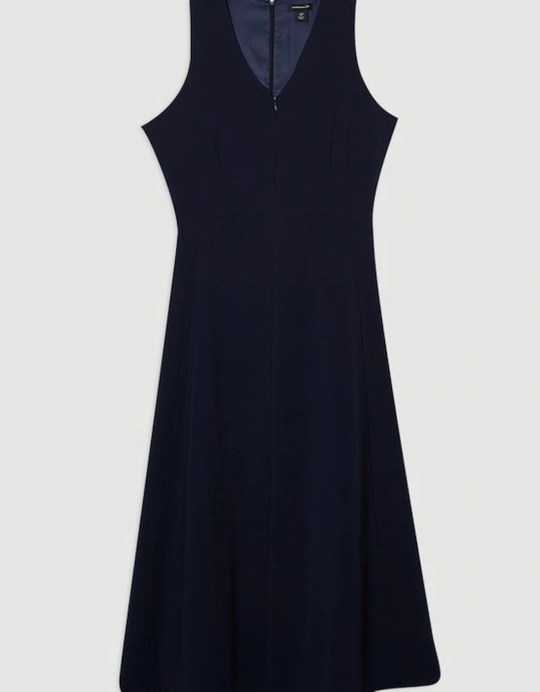 Compact Essential Tailored Sleeveless Midi Dress