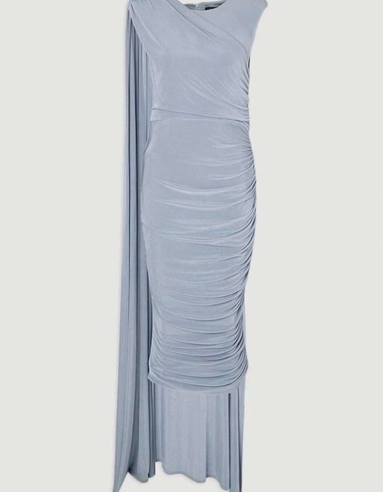 Premium Slinky Crepe Scarf Detail Maxi Dress