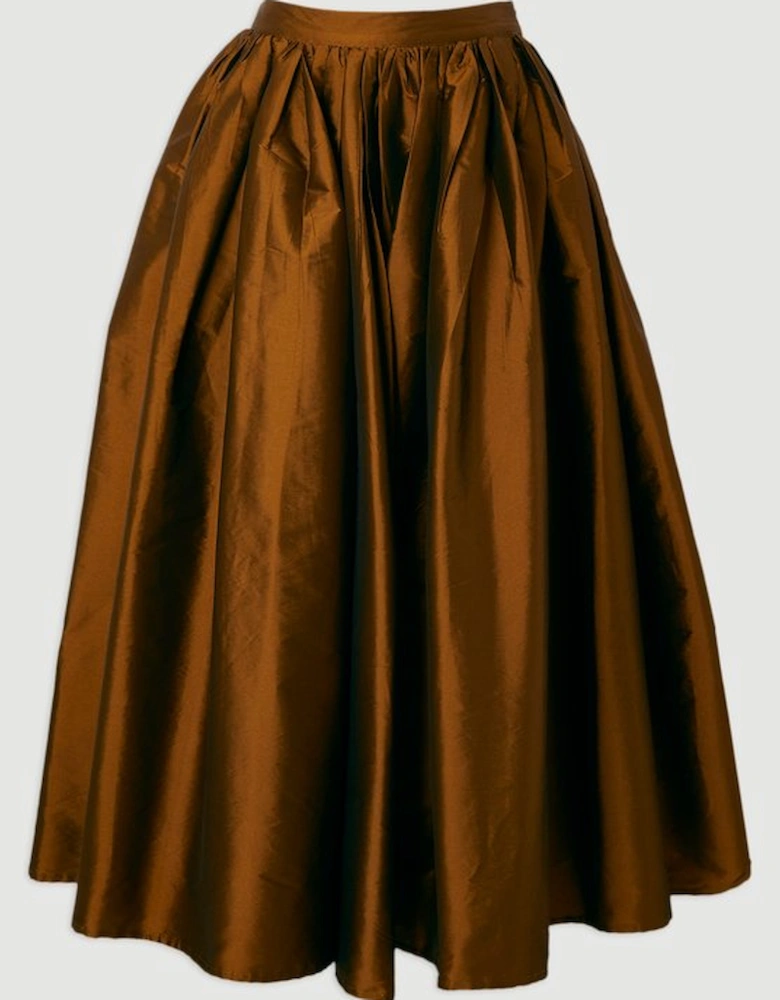 Taffeta Woven Maxi Skirt
