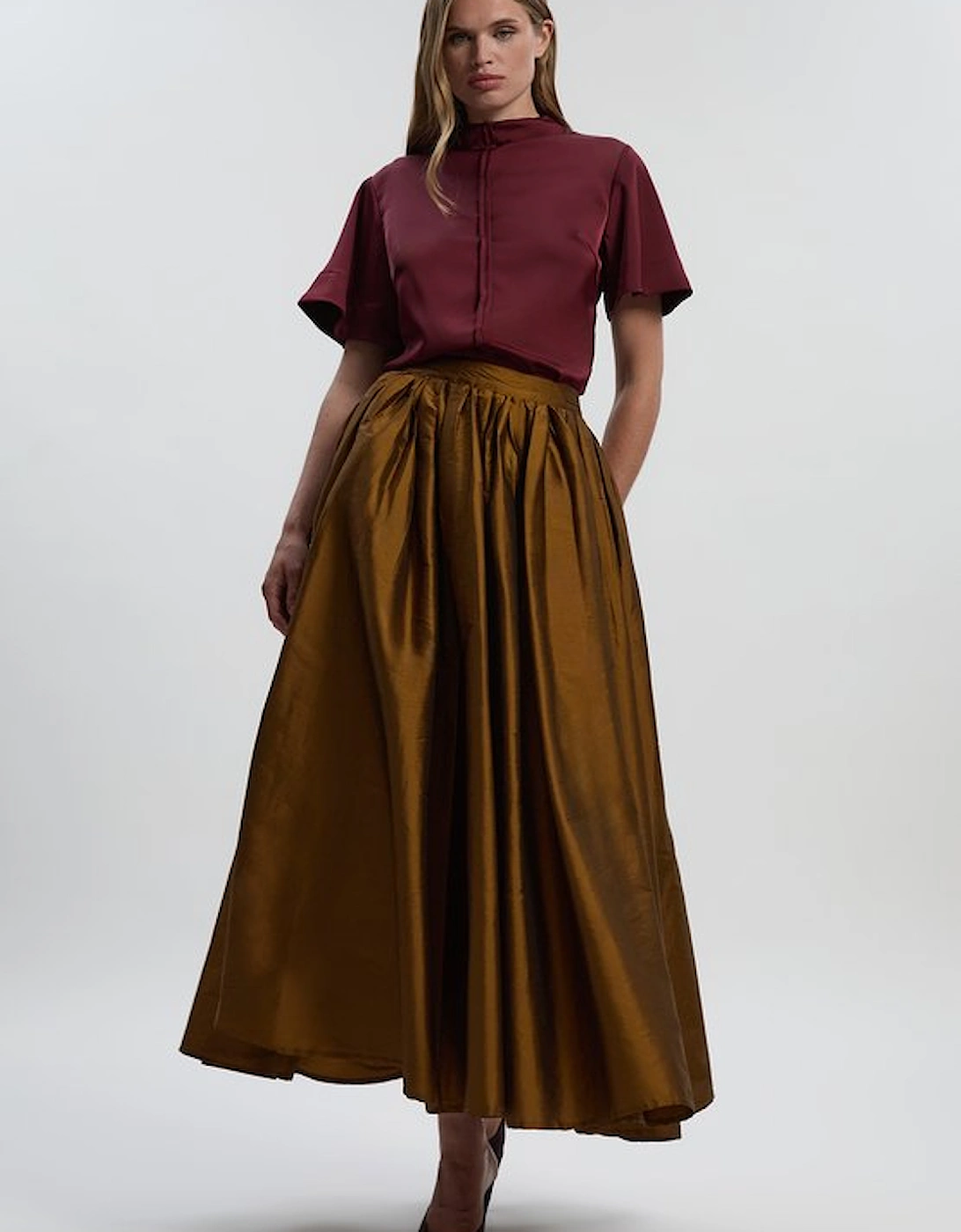 Taffeta Woven Maxi Skirt, 5 of 4