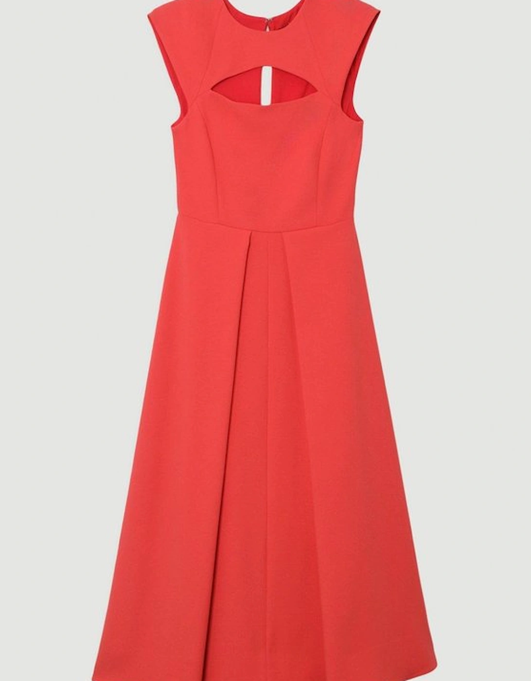 Compact Stretch Full Skirted Tailored Midaxi Dress