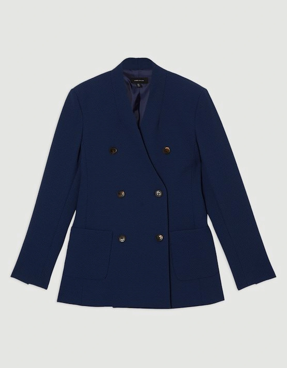 Tailored Textured Double Breasted Jacket