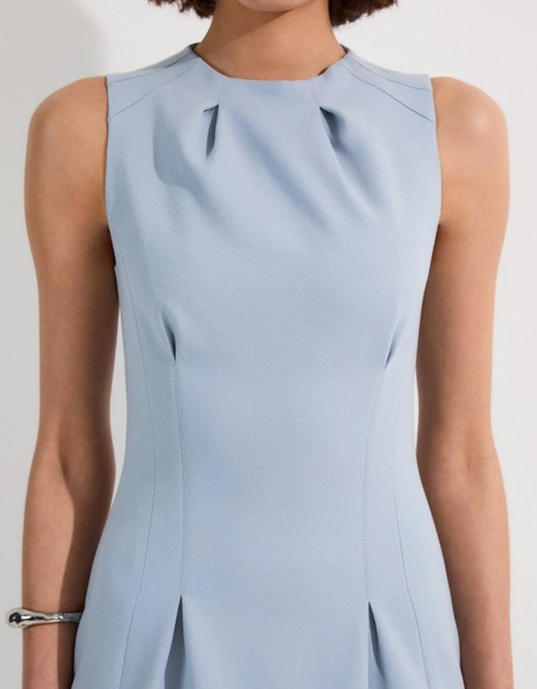 Tall Structured Crepe Sleeveless Tailored Pencil Midi Dress