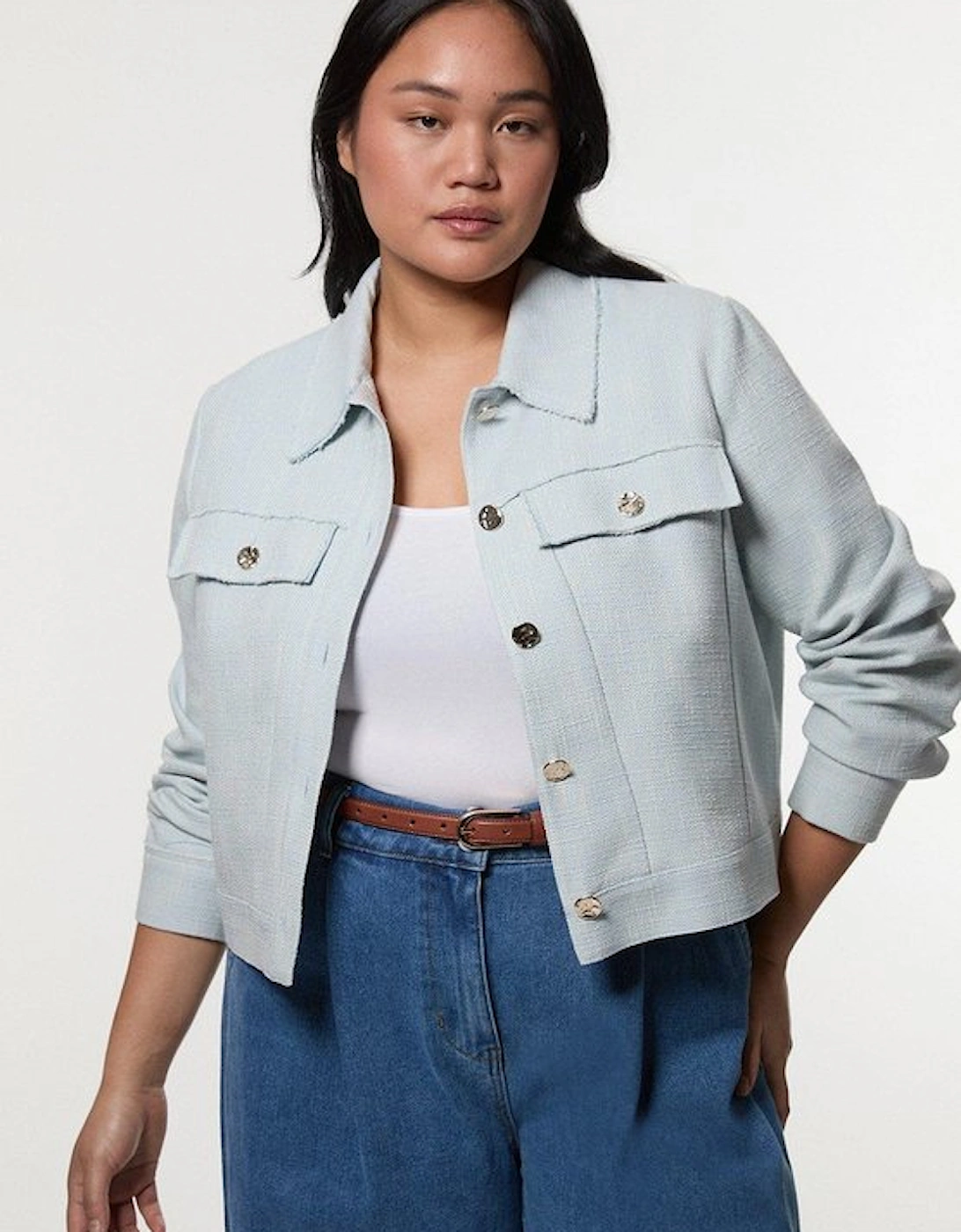 Plus Size Spring Tweed Tailored Jacket, 5 of 4