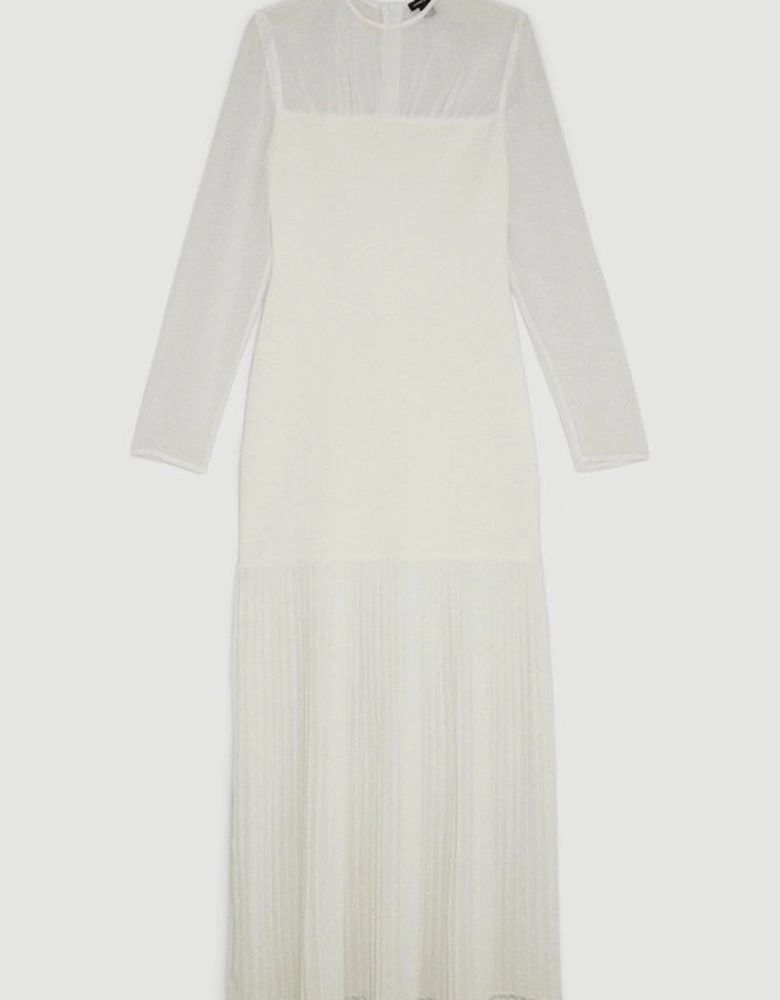 Bandage Figure Form Woven Mix Knit Dress