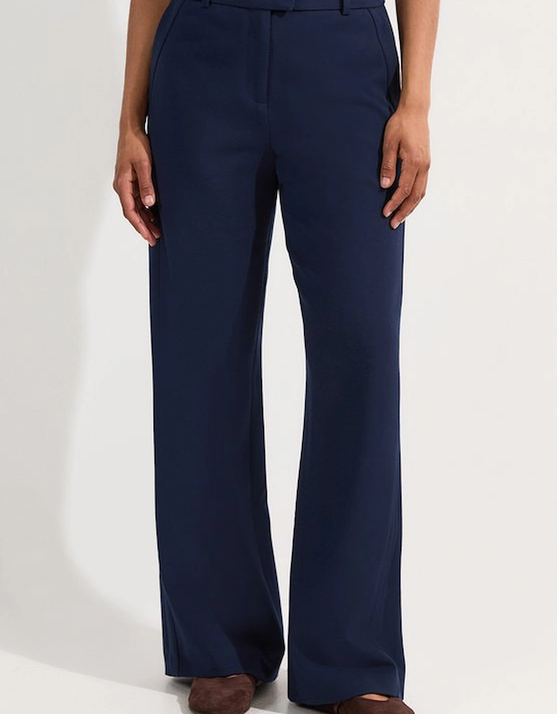 Compact Stretch Tailored Wide Leg Trouser