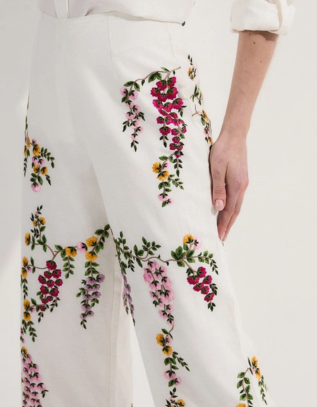 Tall Floral Embroidered Woven Trouser