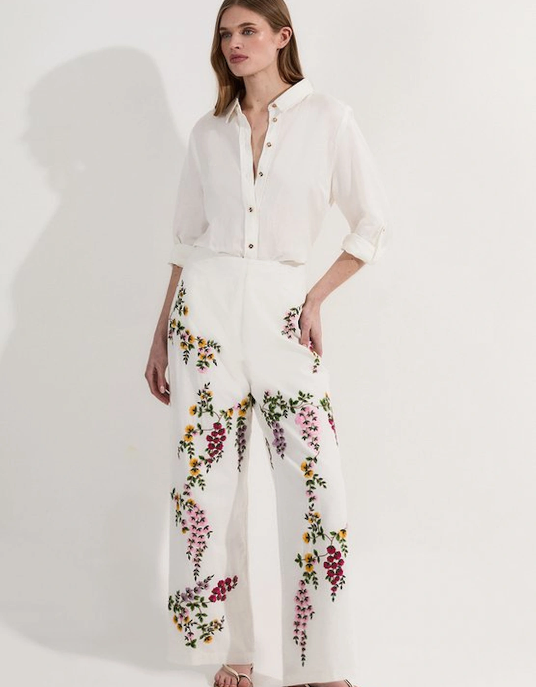Tall Floral Embroidered Woven Trouser, 4 of 3