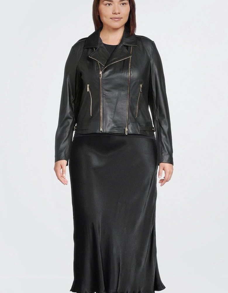 Plus Size Leather Military Biker