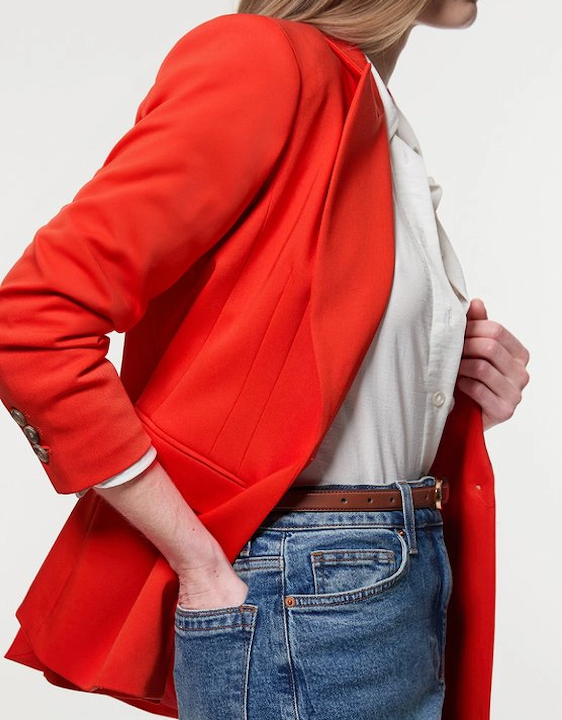 Polished Viscose Single Breasted Tailored Blazer, 5 of 4