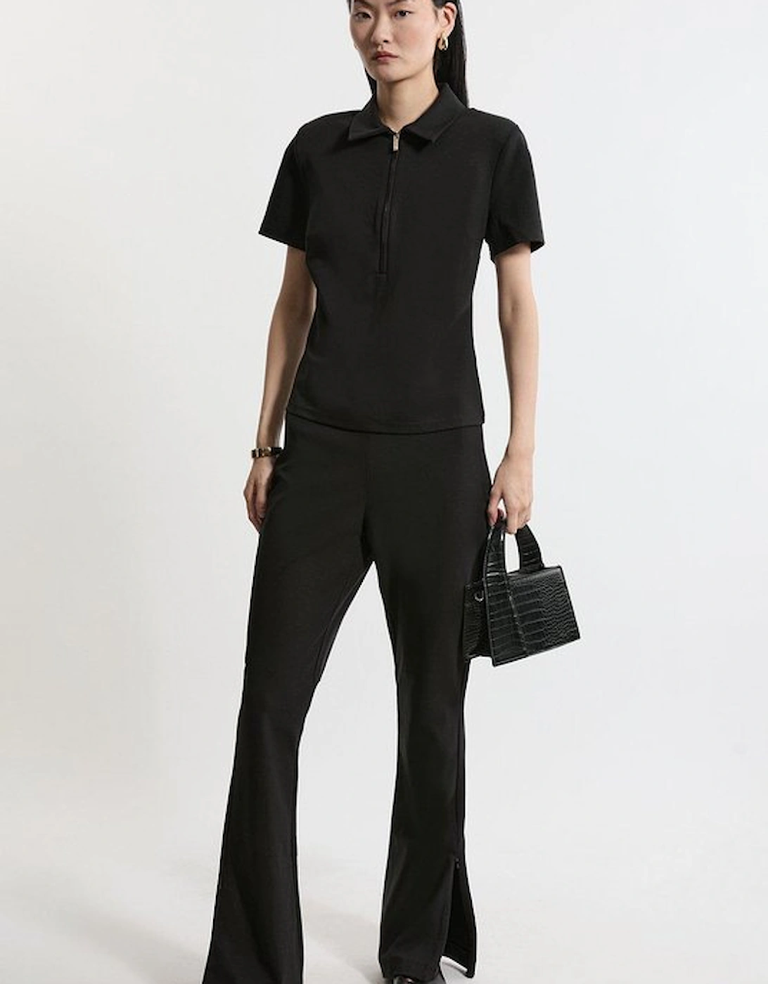 Luxe Ponte Jersey Flared Leggings, 5 of 4