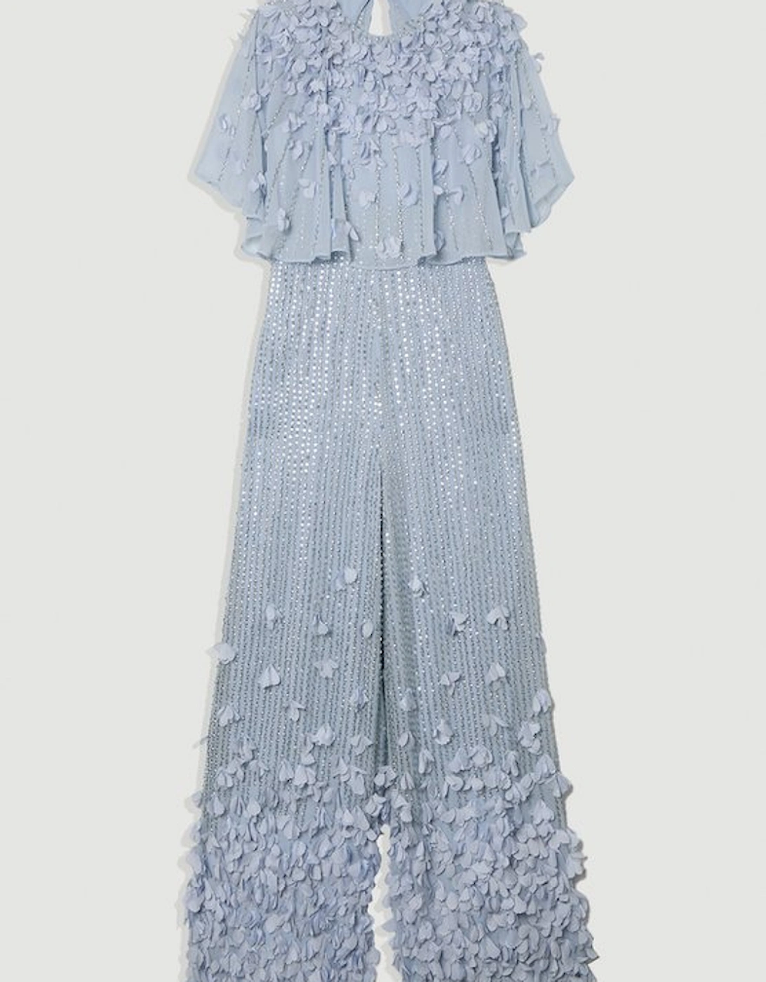 Crystal Applique Angel Sleeve Woven Jumpsuit