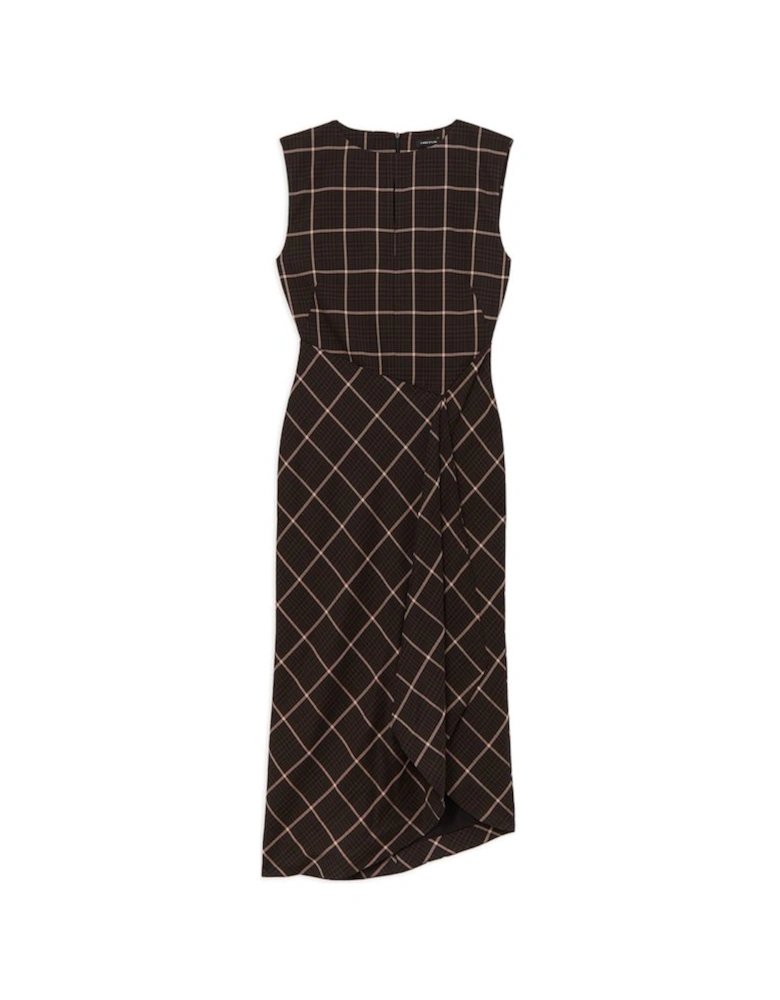 Check Ruffle Tailored Midaxi Dress