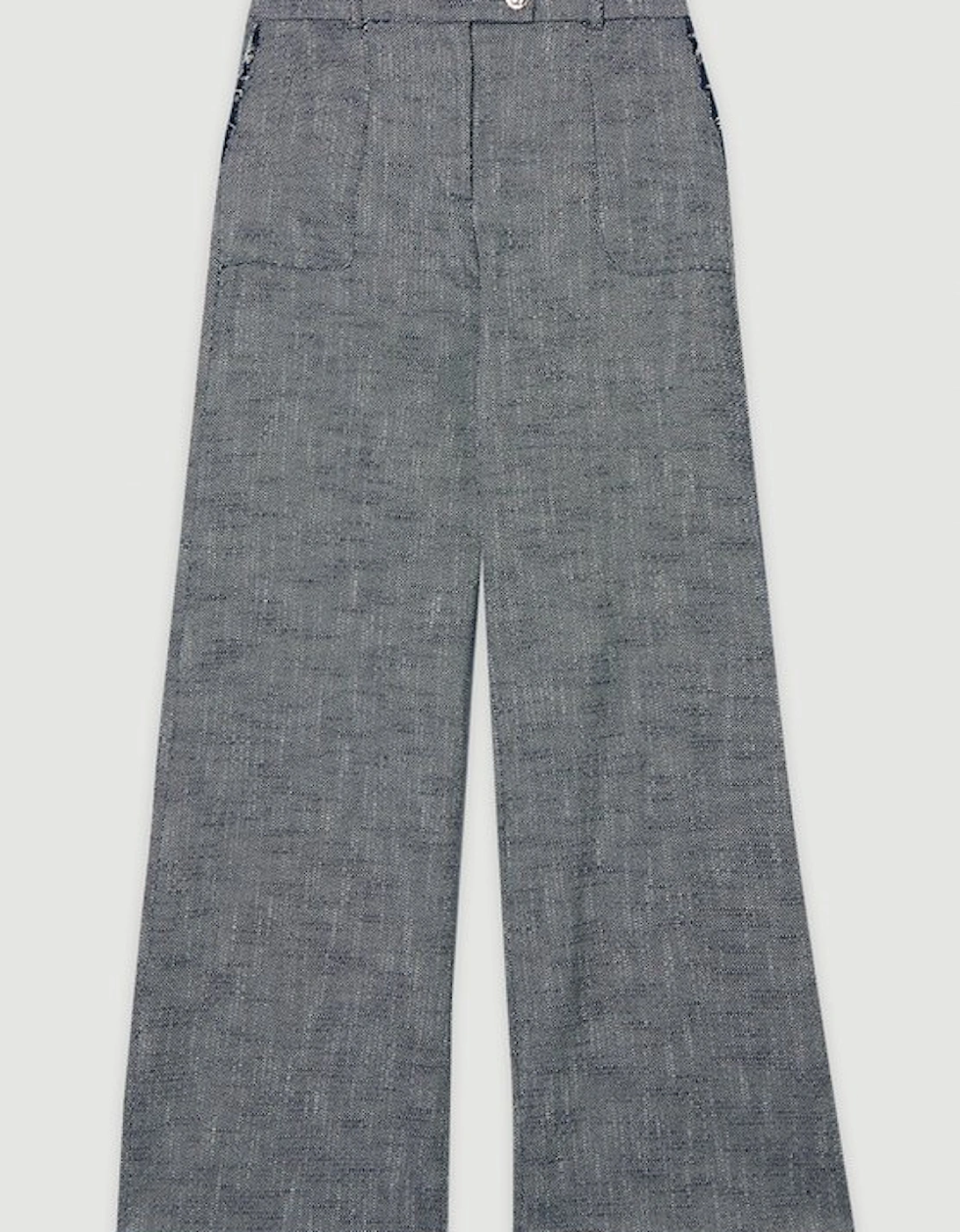 Spring Tweed Tailored Straight Leg Trousers