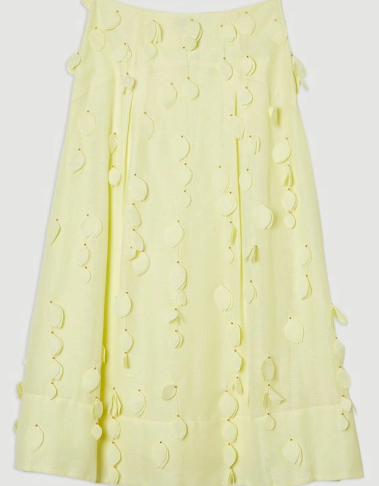 Applique Woven Maxi Skirt