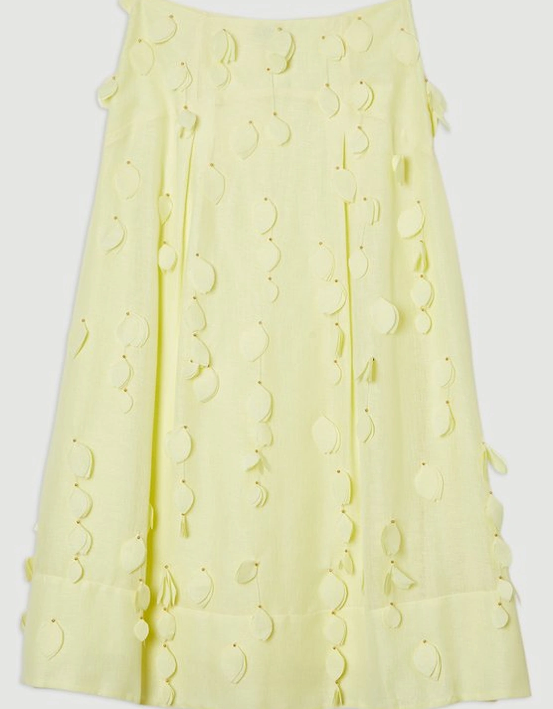 Applique Woven Maxi Skirt