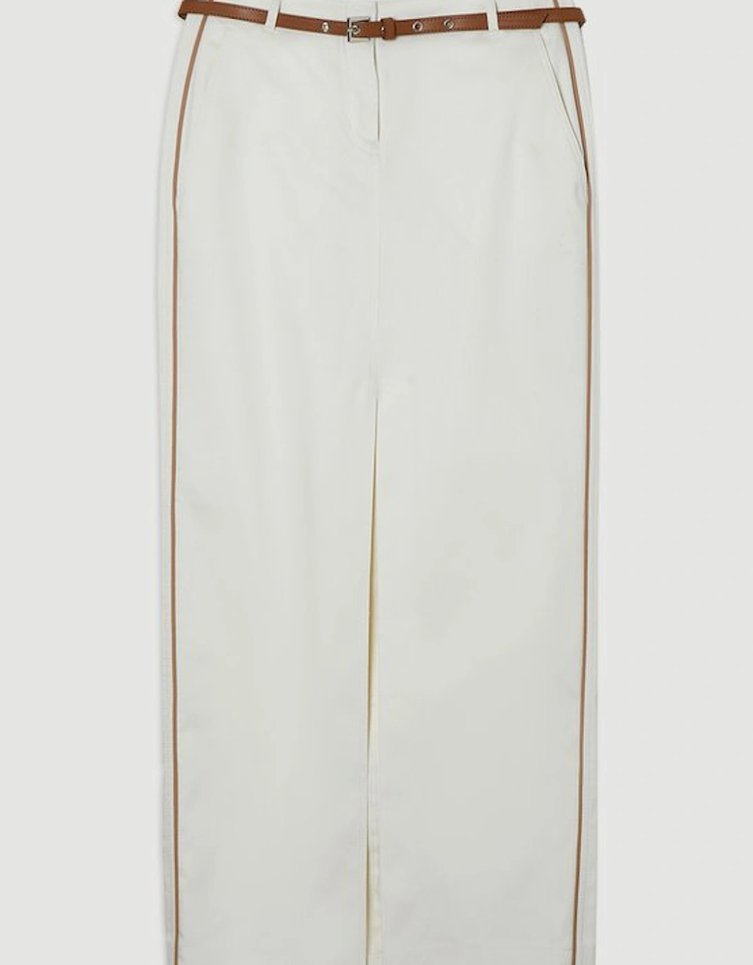 Archive Collection - Tailored Denim Belted Pocket Detail Maxi Skirt