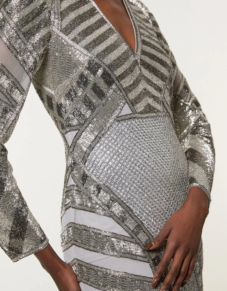 Tall Premium Beaded Embellished Woven Maxi Dress