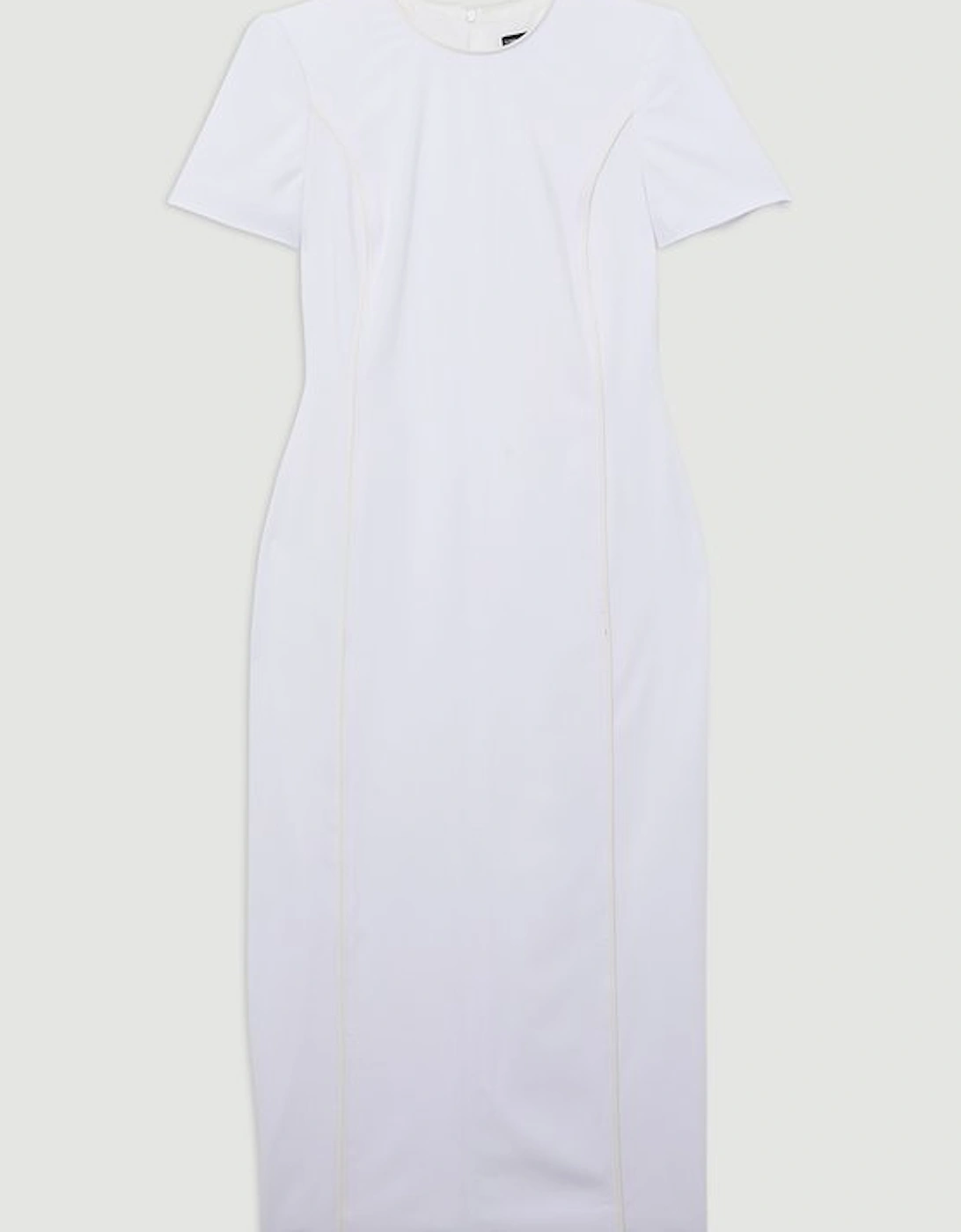 Tailored Contrast Tipped Stitch Detail Midi Dress