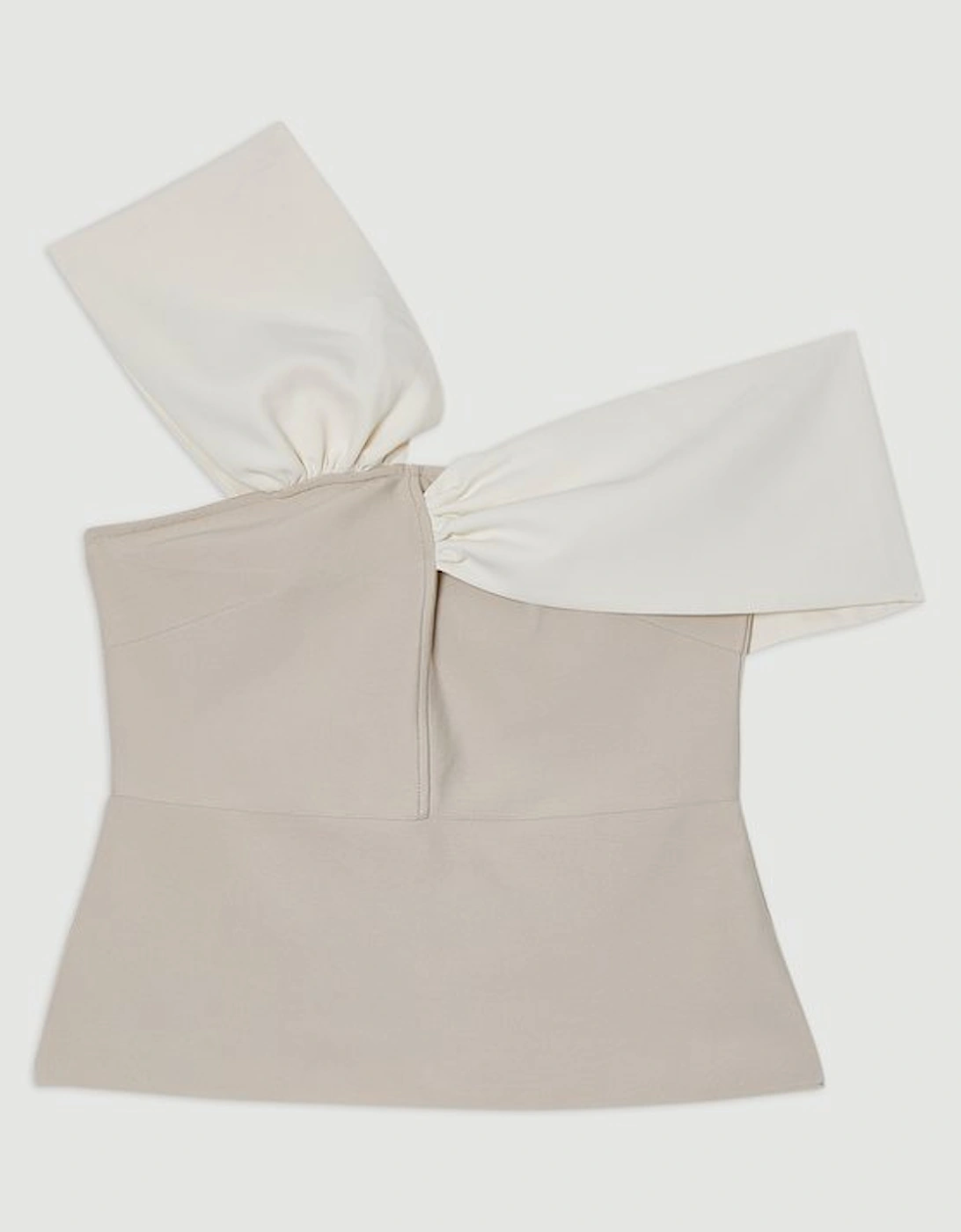 Plus Size Figure Form Bandage Knit Asymmetric Strap Top