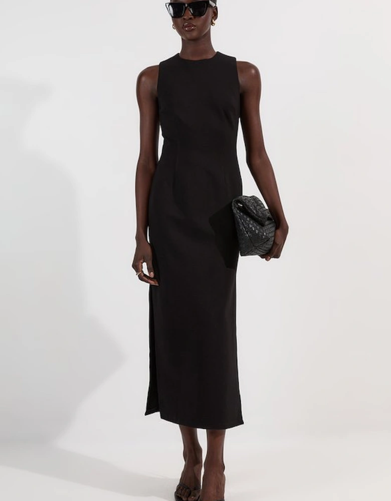 Ponte Crew Neck Maxi Dress