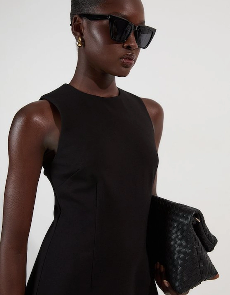 Ponte Crew Neck Maxi Dress